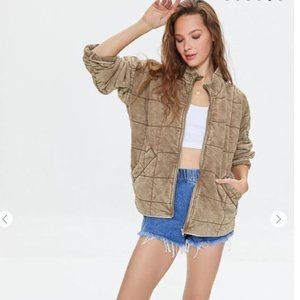 Forever 21 Quilted Zip Up Jacket